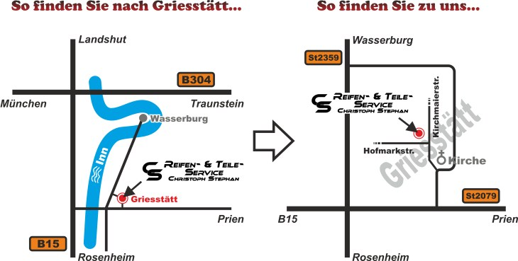 Anfahrtskarte nach Griesstätt – CS Fahrzeug-Technik